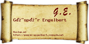 Gáspár Engelbert névjegykártya